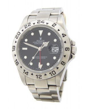 Pre-Owned Mens Rolex Stainless Steel Explorer II Watch 16570T Black Dial 40mm