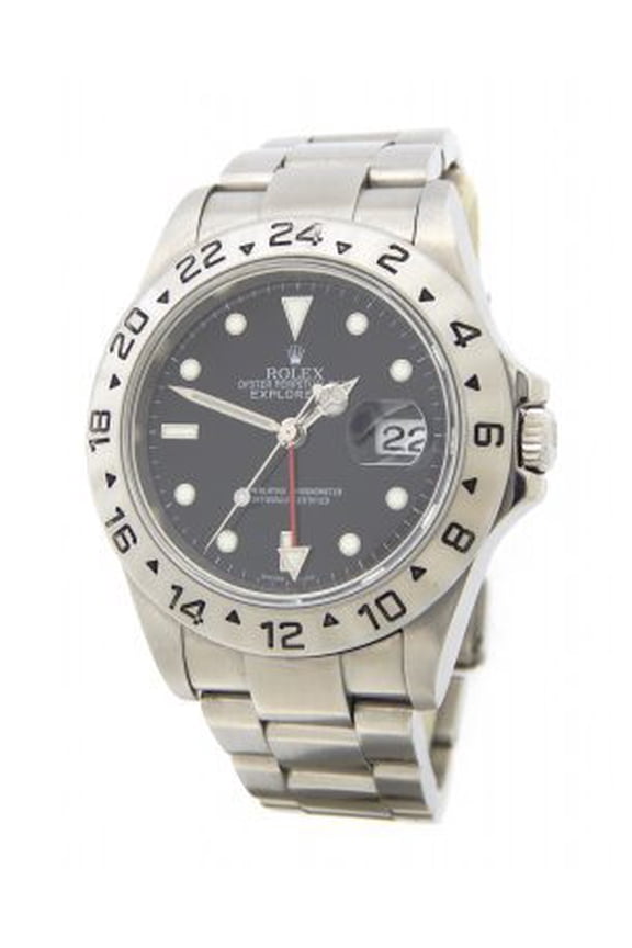 Pre-Owned Mens Rolex Stainless Steel Explorer II Watch 16570T Black Dial 40mm