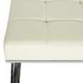 thumbnail image 4 of SAFAVIEH Micha Modern Glam X-Leg Upholstered Rectangular Ottoman, Cream/Chrome, 4 of 7