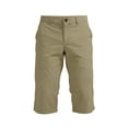thumbnail image 3 of WMTBSRSW Knee Length Bermuda Shorts for Men Button Pull on Shorts Casual High Waisted Straight Leg Shorts with Pockets Khaki Small, 3 of 7