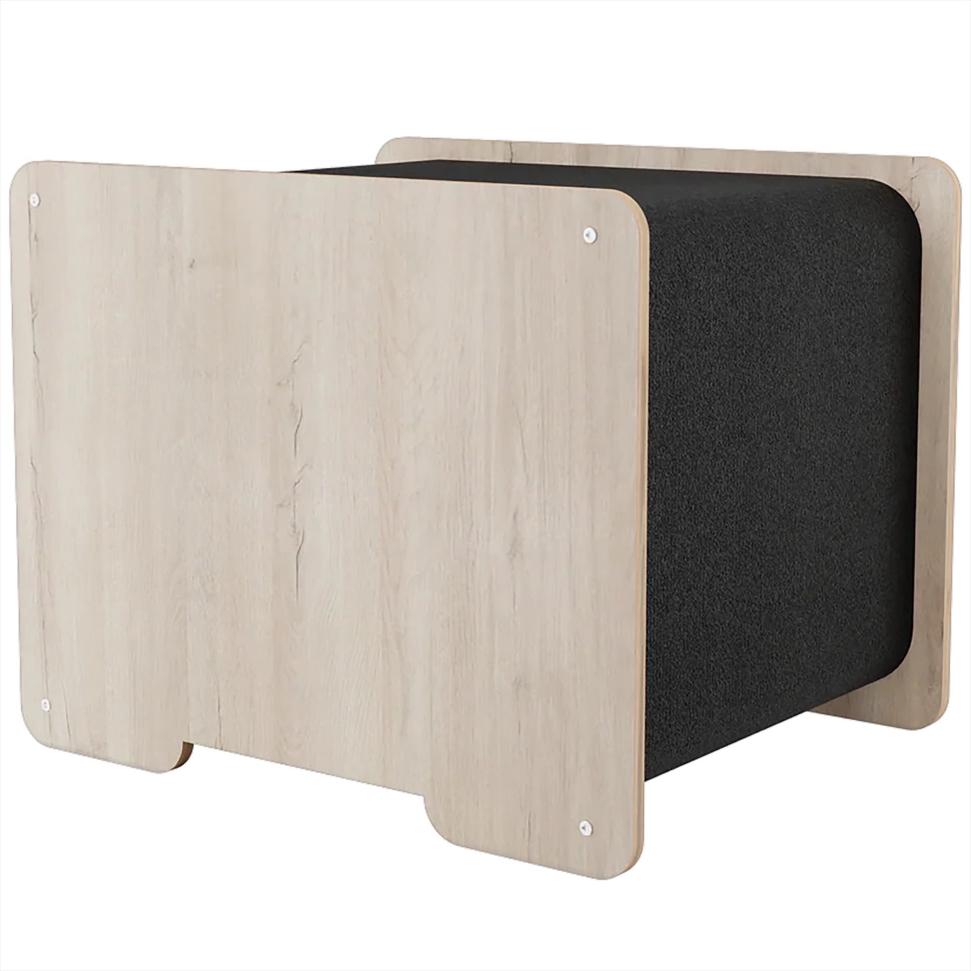 Noba: Origin Hut Hideout - Cat Head, Black - Pet-Kitten House, 20 x 16" Wooden Lounge, Scratchable Carpet Sides, Animal Refuge Area, Climb-Play-Sleep