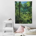 thumbnail image 4 of ONETECH  Plant Tapestry, Green Jungle Untouched Nature Environmental Concerns Flora Fauna Jungle Rainforest, Wall Hanging Decor for Bedroom Living Room Dorm,Green Black, 4 of 7