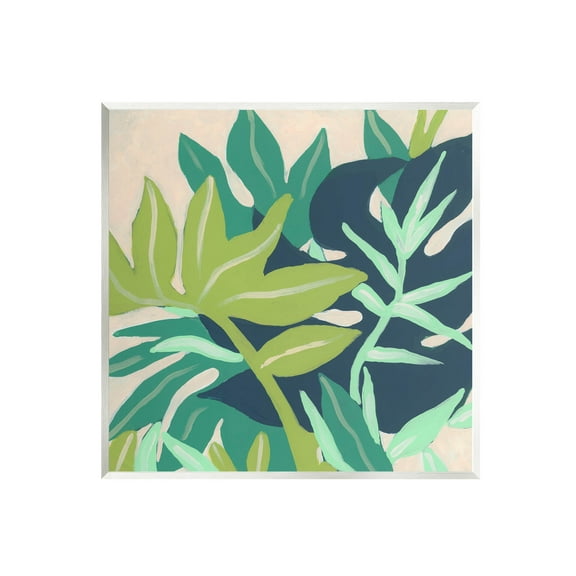 Stupell Industries Tropical Layered Plant Leaves Painting Unframed Art Print Wall Art, Design by June Erica Vess