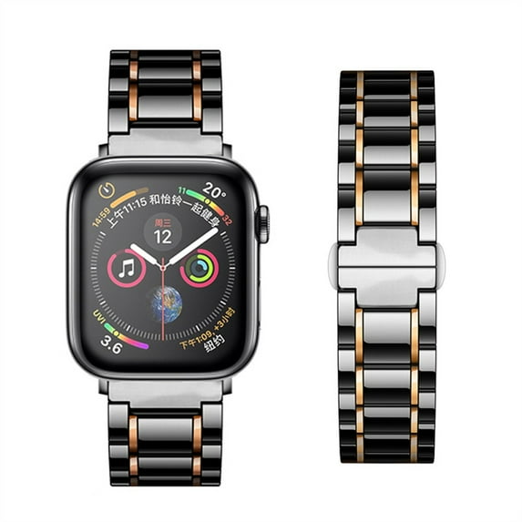 Ceramic Strap for Apple Watch Band 45mm 41mm 44mm 40mm 42mm 38mm iWatch Stainless steel bracelet apple watch series 7 6 se 5 4 3