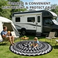 thumbnail image 2 of 6*6ft Round Outdoor Rug Circle Outside Area Rug Boho Reversible Patio Rug Plactic Straw Rug for Patios,Deck,Picnic,Beach,Trailer,Camping,Black&White, 2 of 10