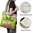 thumbnail image 3 of Om Nom Bolso de tela con estampado de lienzo para mujer, bolsa de compras reutilizable y estética, con cremallera interior, regalo para mujer, 35 × 40 cm., 3 of 6