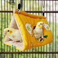 thumbnail image 5 of Casa Nido De Pájaro Cálida De Invierno - Hamaca Colgante Cobertizo De Terciopelo Jaula De Cabaña Cama para Dormir Escondite De Pájaros Esponjosos De Felpa Mediana （Amarillo）, 5 of 5