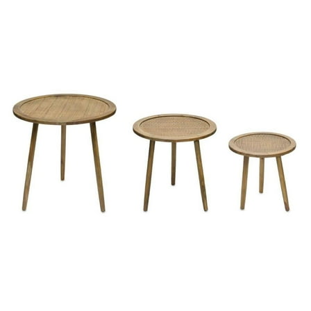 Home Decorative Accent Table (Set of 3) 16"D x 16"H, 20"D x 20"H, 24"D x 24"H Wood