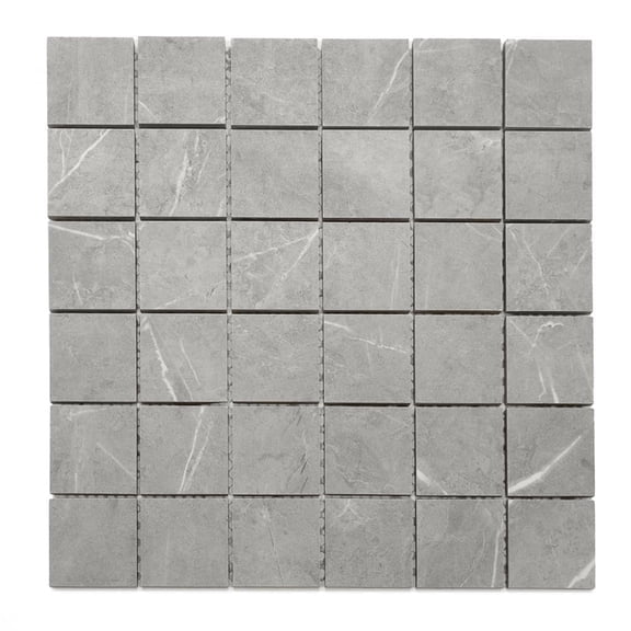 The Tile Life Chaplin 2" x 2" Gray Matte Porcelain Mosaic Floor and Wall Tile 1 Sheet