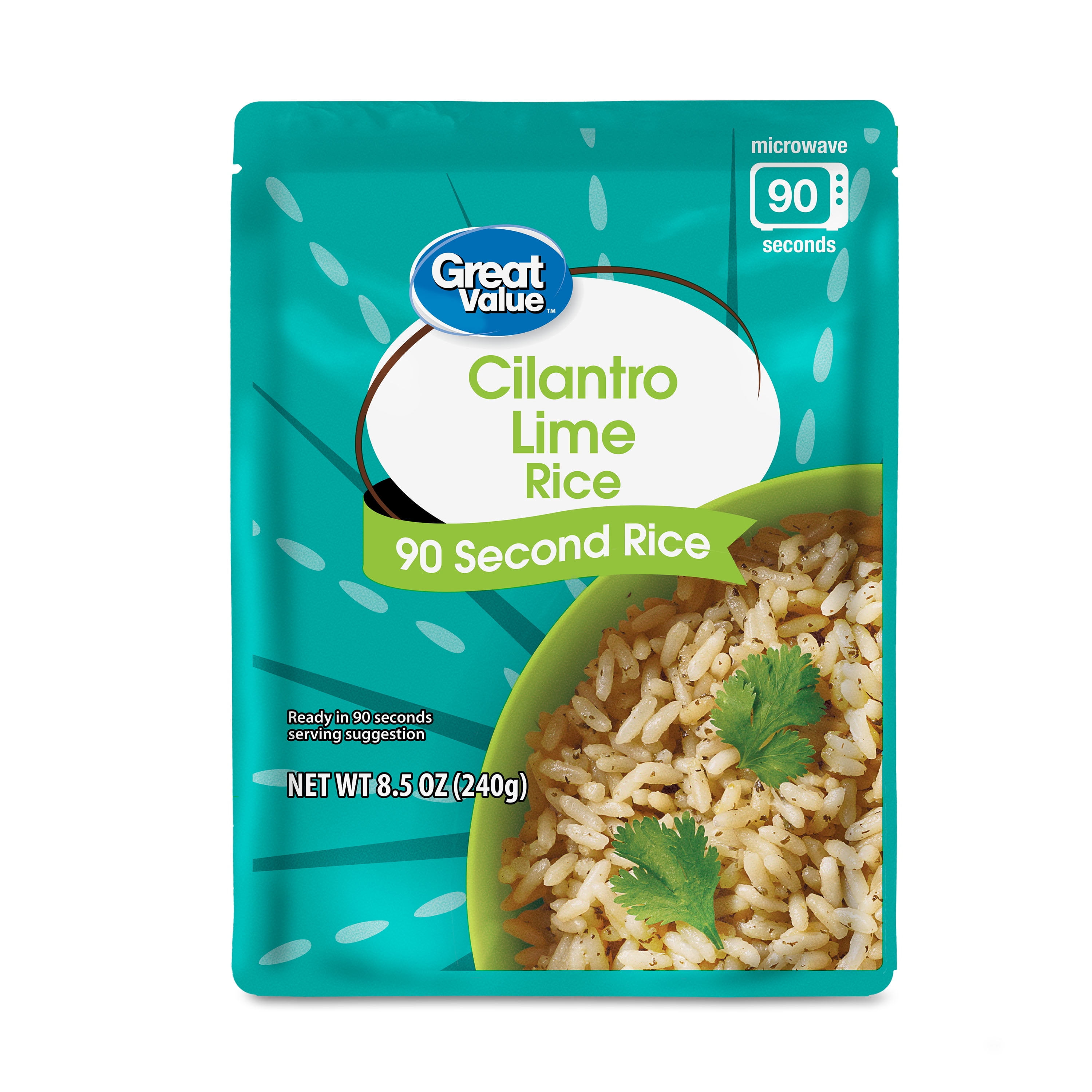 Great Value Cilantro and Lime Microwavable Rice 8.5 oz Ready-to