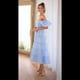 thumbnail image 4 of Vestidos Largos de Mujer con Escote Cuadrado, Corta Abullonada y Fruncido, Corte A, con y Fruncido. Azul S, 4 of 10