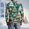 thumbnail image 4 of YNGKMEA Men's Christmas Henley Shirts Long Sleeve Fashion Graphic Ribbed Pullover T-Shirt Xmas Casual Holiday Button Tops, 4 of 5