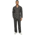 thumbnail image 4 of MoFiz Pjs Men's 100% Cotton Plaid Pajamas Sets Button Down Cozy Loungewear 2 Pieces, 4 of 8