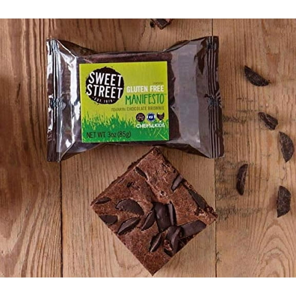 Sweet Street Individually Wrapped Gluten Free Honduran Chocolate Manifesto Brownie, 8 Count