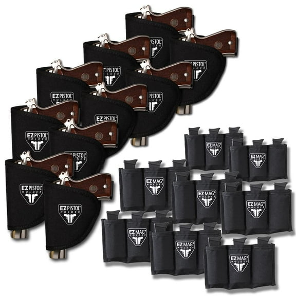 EZ Pistol Holder Value Pack - 10 Pistol Holders and 8 Magazine Holders