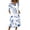 Light Blue, variant on Floral Dresses for Women Button Down V-Neck 3/4 Sleeve A-Line Swing Knee Length Midi Dress Casual Summer Beach Vacation Sundress with Pockets
