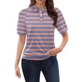 thumbnail image 2 of Tittly Womens T Shirts Soft Womens Tee Shirts Casual Short Sleeve Tops for Women Tops For Women Trendy Short Sleeve Vacation Outfits Blouses Casual Summer Collared Shirts Pink, 2 of 7