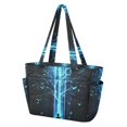thumbnail image 2 of FORMRS Tote Bag for Women Quilted Large Capacity Travel Work Carry On Shoulder Handbag, Blue Tree, 2 of 7
