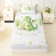 thumbnail image 3 of Homewish Cartoon Dragon Twin Sheets,Lovely Animal Bedding,White,3 Pieces,1 Fitted Sheet and 1 Pillowcase, 3 of 6