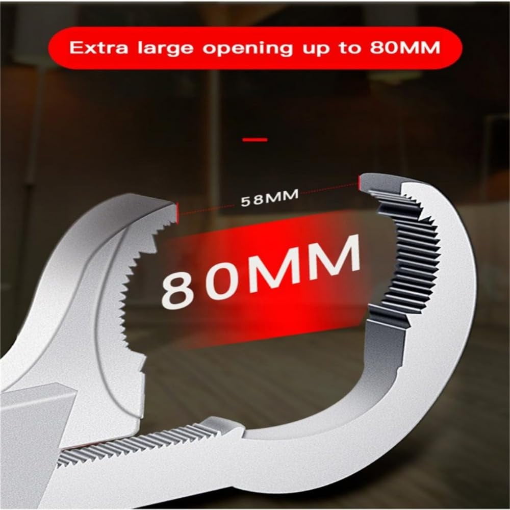 Universal Adjustable Wrench With 3 Chuck Multifunctional Double-ended Bath Wrench Bathroom Repair Hand Tool