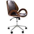 thumbnail image 1 of Silla Oficina ejecutiva Madera Minimalista Moderna Ebony Grupo Microtec Ajustable Elegante Hogar Escritorio Ergonomica Piel PU Cromada Walnut Grupo Microtec Ebony, 1 of 4