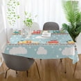 thumbnail image 3 of Yayeee Tablecloths 54" x 54" Rectangle Wrinkle Resistant Party Table Cover, Red Trains Pattern, 3 of 8