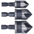 thumbnail image 3 of Chamfer Drill Bit, Fast Chip Removal 12mm 16mm 19mm 3Pcs Hex Shank Chamfers Tool  For Woodworking Projects For Opening And Chamfering, 3 of 8