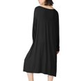 thumbnail image 3 of Defitshape Women's Plus Size Nightgown Soft Sleep Dress Summer Short Sleeve Lounging Comfy Pleated Knee Length Nightdress Black XX-Large, 3 of 3