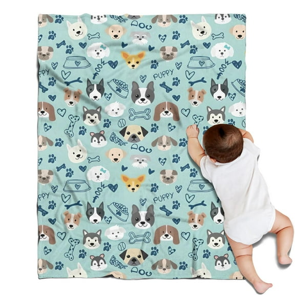 Cute Akita Dog Beagle Bulldog Rottweiler Dachshund Blanket,Comfortable Soft Flannel Throw Blanket,All Season,Warm Lightweight Blankets for Sofa Bed Couch Living Room Chair,30"x40"