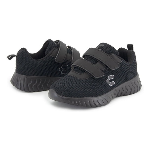 Tenis Running Unisex Velcro Charly Negro Plata 18-21.5 negro 21.5