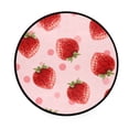 thumbnail image 2 of 36.2 Inch Round Floor Mat Strawberry and Pink Polka Carpet Decor Rug for Living Room Bedroom, 2 of 6