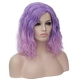 thumbnail image 4 of BERON Purple Pink Black Short Wigs Women Girls Curly Wavy Hair Wig 14" Body Bob Cosplay Party or Daily Use Wigs, 4 of 4