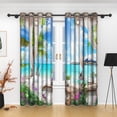 thumbnail image 4 of Sunlight Beach Blackout Curtains, Room Darkening Grommet Curtains, White Window View, 52"x84", 2 Panel, 4 of 6