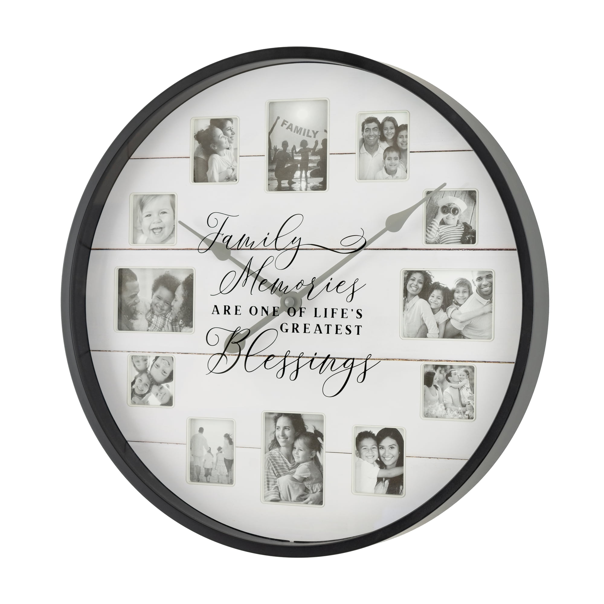 Sterling & Noble 20 " Indoor Round Farmhouse Black & White Frame Analog Wall Clock with Quartz Sterling & Noble 20 " Indoor Round Farmhouse Black & White Frame Analog Wall Clock with Quartz 0