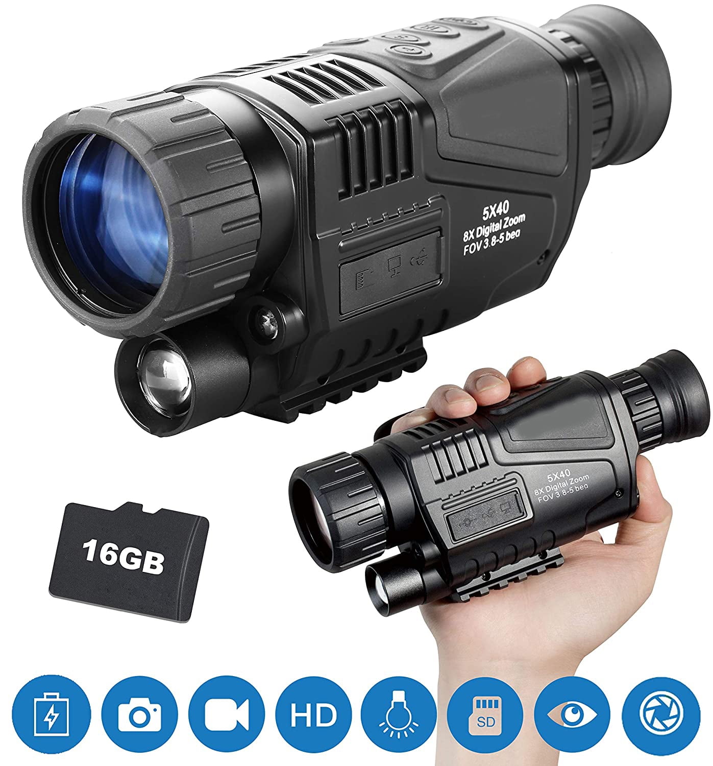 5x40 Monocular Night Vision Infrarot-Nachtsichtkamera Digital Monocular K9N1 5x40 Monocular Night Vision Infrarot-Nachtsichtkamera Digital Monocular K9N1