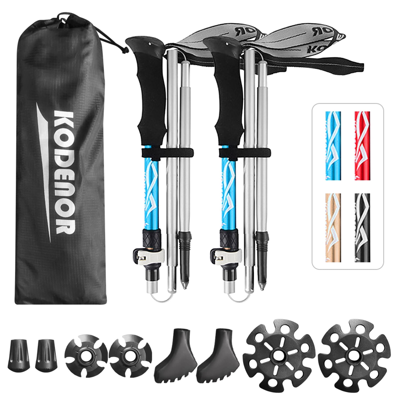 2 PCS Collapsible Trekking Poles Set Men Women Walking Poles Lightweight Hiking Sticks For