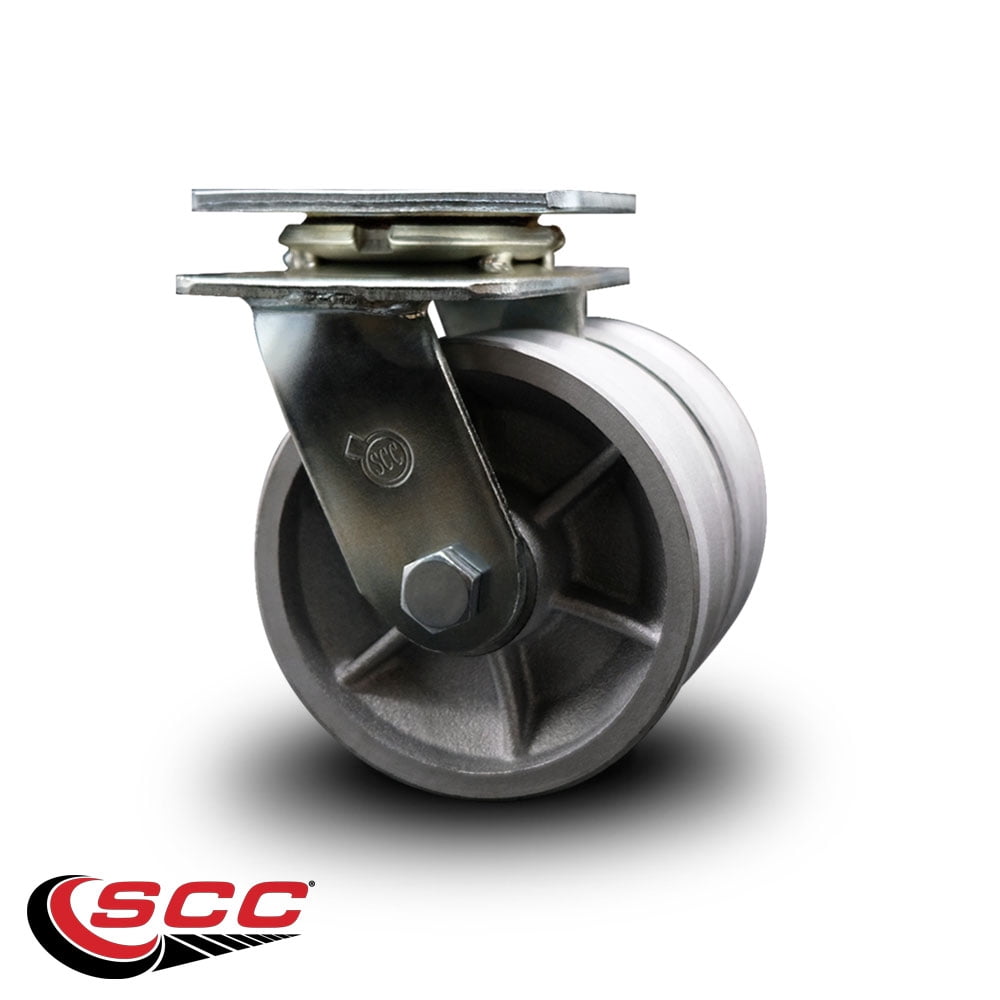 5 Inch Dual V Groove Semi Steel Wheels Swivel Caster with Ball Bearing SCC