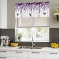 thumbnail image 5 of Purple Spring Botanical Valances for Windows, Decorative Rod Pocket Window Valance Curtains, Weeping Eucalyptus Butterfly Short Curtain Drapes for Kitchen/Living Room, 2 Panels, 54" W x 18" L, 5 of 8