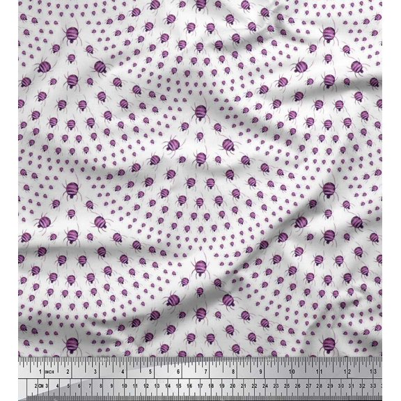 Soimoi Poly Georgette Fabric Spider Insects Fabric Prints by Yard 42 Inch Wide