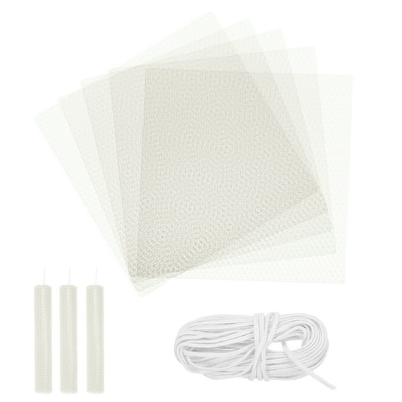 5pcs Beeswax Candle Making Kit, 8"x8" White Beeswax Sheet with 1pcs Wick
