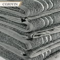 thumbnail image 3 of COJOYIN Soft Linen Towel Set, 4 Bath Towels 10 Hand Towels, Cotton Towels for Bathroom, Gray Towel Sets, 3 of 4