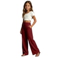 thumbnail image 4 of UJNDER Girls Stylish High Waisted Casual with Elastic Waist and Drawstring for Comfort Girls Pants,Red,12-13 Years, 4 of 6