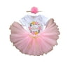 luethbiezx Toddler Baby Girls 1st Birthday Romper Tutu Skirt Dress Headband Outfits