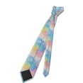 thumbnail image 6 of Men'S Tie 4.7×3.1in Is Not Easy To Deform And Fade Anti-Drift Button Design Is Easy To Take Care Of For Work Travel Daily Business White Tie-Dye Background Rainbow Colors_2, 6 of 8