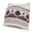 thumbnail image 2 of LRGSHF Women Cute Cat Ear Shaped Knit Hat, Vintage Cuffed Winter Hat Warm Ear Protection Pullover Cap, 2 of 4