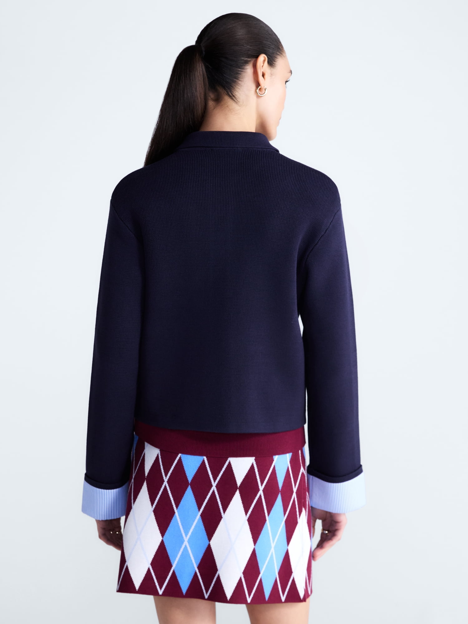 Free Assembly Women's and Women's Plus Cropped Sweater Jacket, Sizes XS-4X