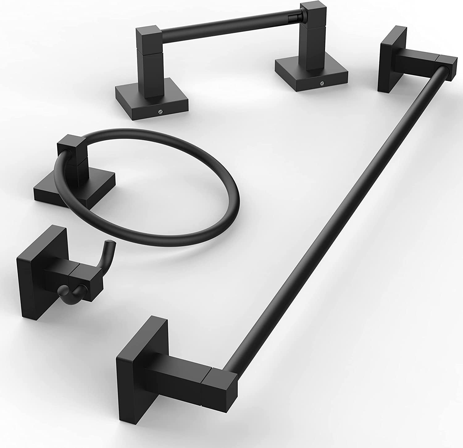 RUACQ Bathroom Hardware Set Toilet Paper Holder and Towel Ring 4Pcs