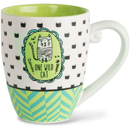 Extra Large Coffee Mugs - Pavilion - One Wild Cat High Quality Ceramic Extra Large Coffee Mug Tea Cup 20 oz