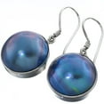 thumbnail image 2 of Huge 18mm Mabe Cultured Pearl 925 Sterling Silver Earrings, 13/16", 2 of 2