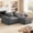 Gray, variant on Asofer Corduroy Boneless Cloud Loveseat, Plush Sofa Bed Sleeper Couch, No Assembly, for Living Room, Apartment, Black